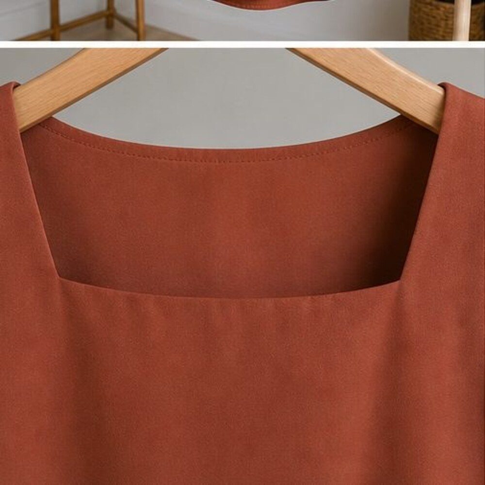 Rust Wrap Blouse - Picture 4 of 6
